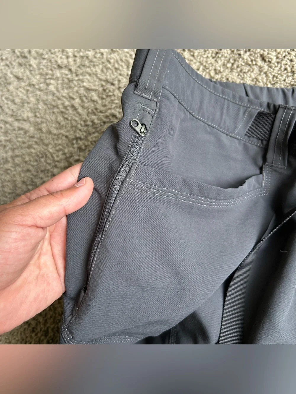 The North Face Pants Mens Large 36x30 Black Convertible Belted Cargo Outdoors